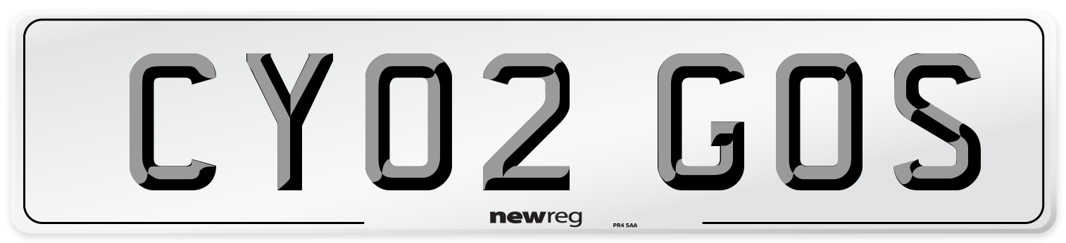 CY02 GOS Number Plate from New Reg